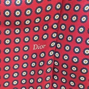 Dior Red and Blue Patterned Scarf